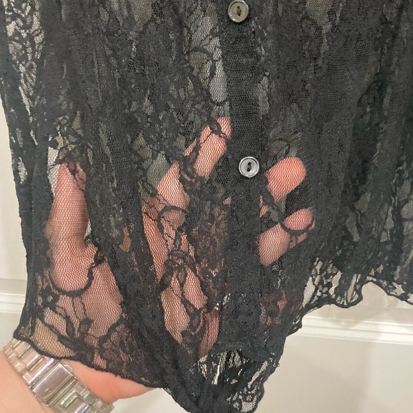 Free Kisses 3X stretch lace overlay top goth goth core 90s emo y2k - Picture 4 of 5